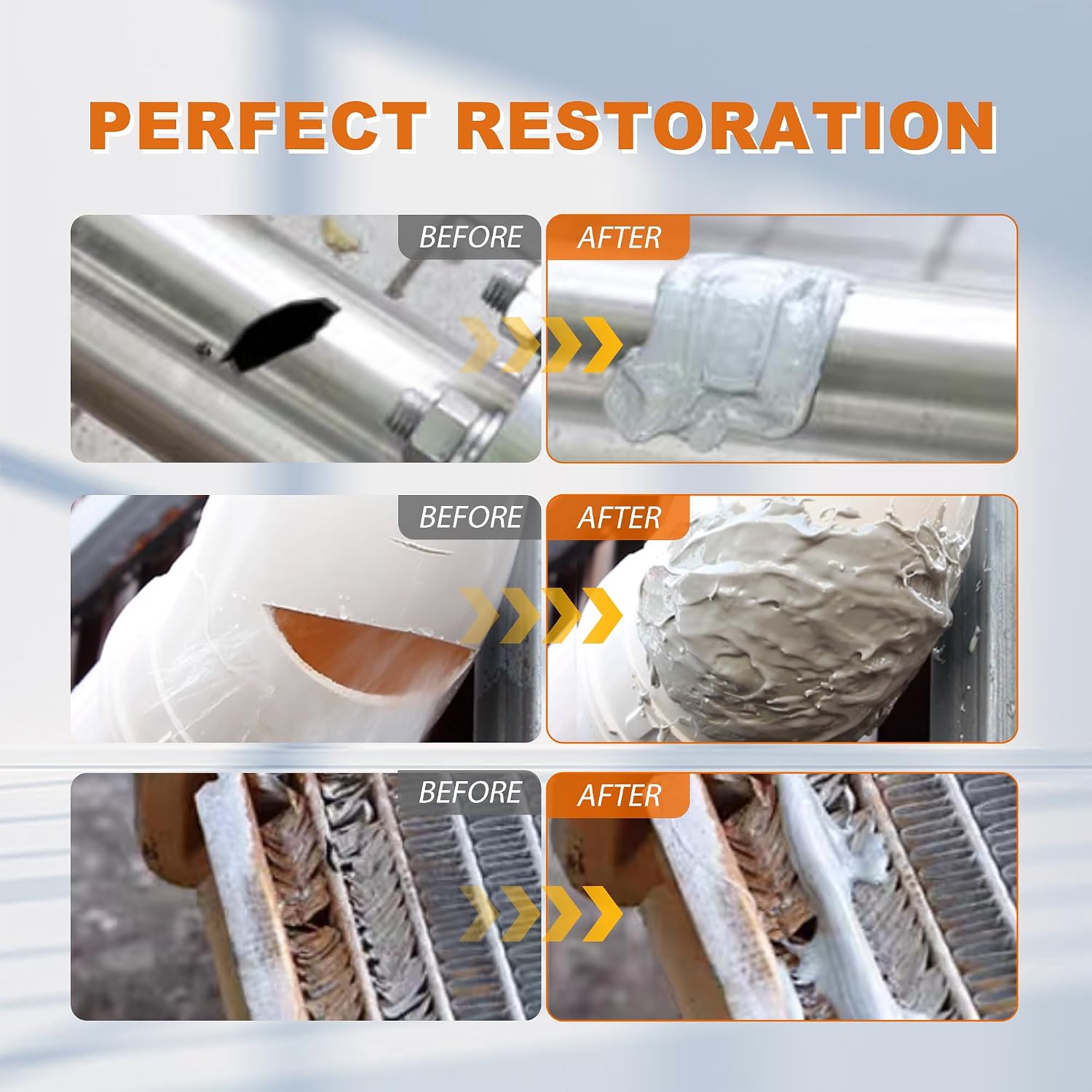 5-Minute Metal Glue (3-Pack) - Heavy Duty Waterproof Epoxy Adhesive for Metal, Stainless Steel, Aluminum, Cast Iron, Plastic, Wood, Ceramic. Quick Set High Strength Liquid Weld Repair Kit