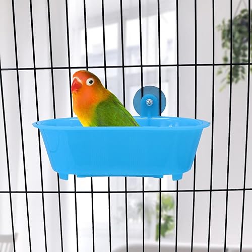 Miniatura 2 de Wontee Baño de pájaros con espejo de juguete fijable para loro para novias pequeñas, loro, canario, periquitos