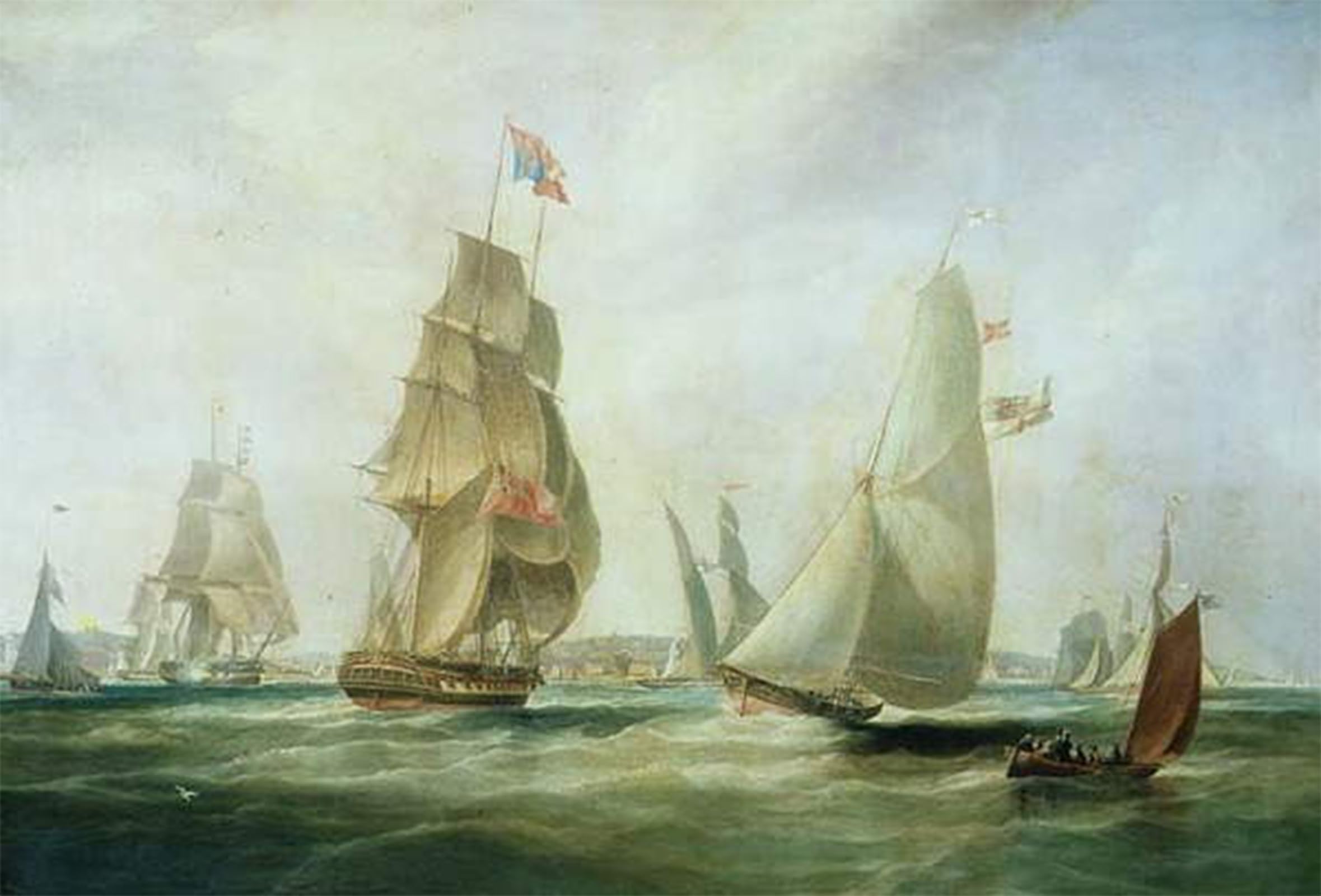 ARTXLXXBN Famous Painting Canvas Artwork Graffiti Print Yachts Racing off the Castleowes by William Huggins Portrait Canvas Image for Home Decor 60x90cm