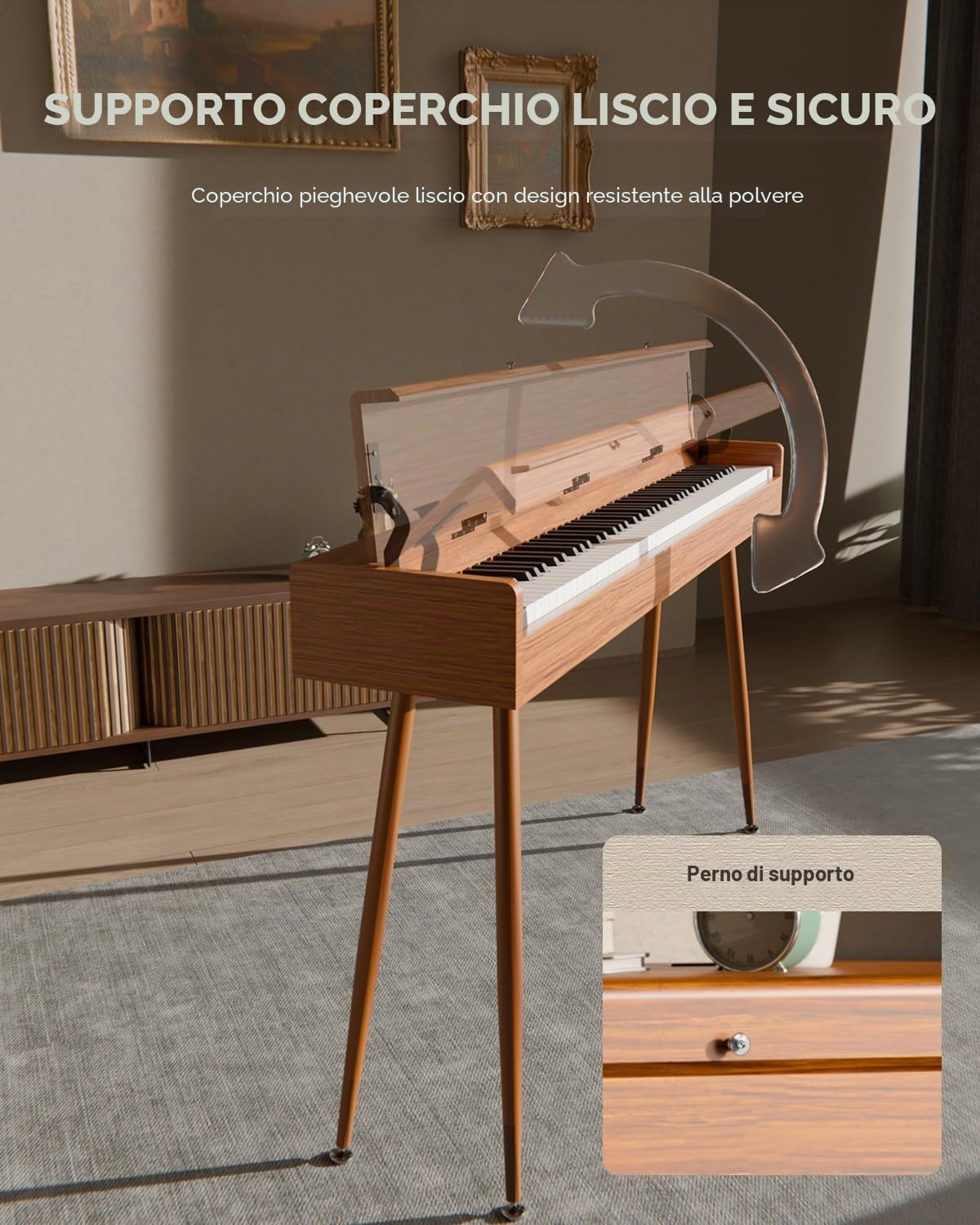 Pianoforte Digitale Eastar EUP-100 88 Tasti Pesati con Cuffie e Pedali