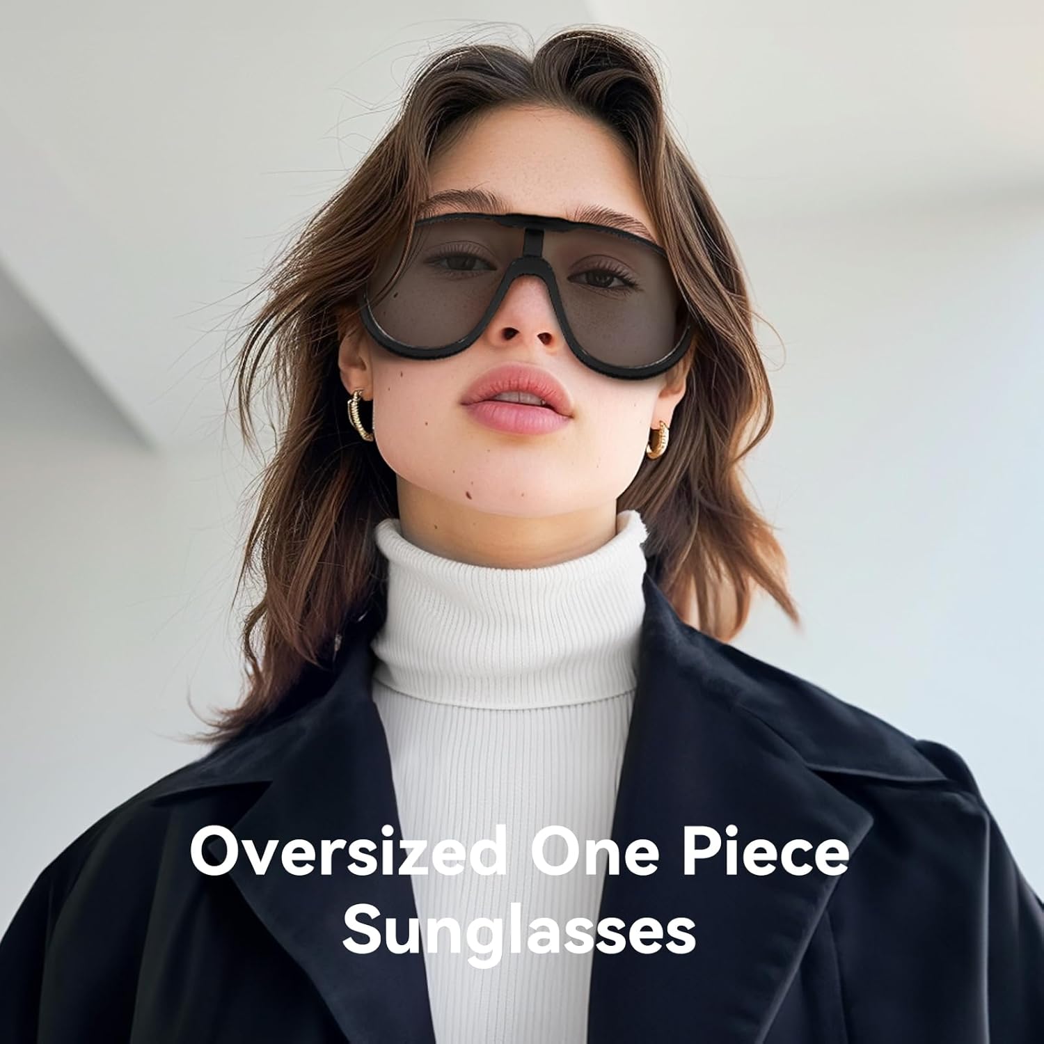 Dollger Oversized One Piece Sunglasses For Women Fashion Men Wrap Around UV400 Shield Goggles - Image 6
