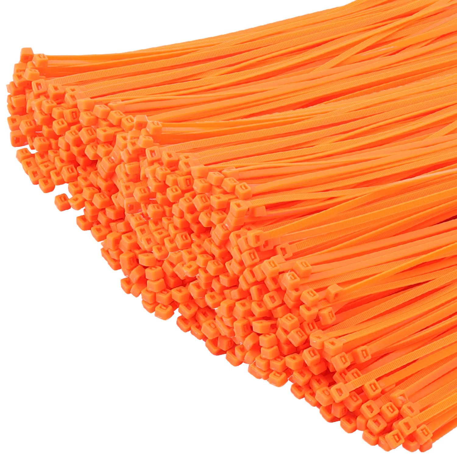 XINGO Orange Cable Ties Pack of 1000, 200mm x 4.8mm, Premium Nylon Durable Zip Ties