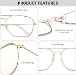 JM 2-Pack Aviator Reading Glasses Women Anti Blue Light Computer Readers | Spring Hinges,Metal Frame,Blue Light Blocking,Men