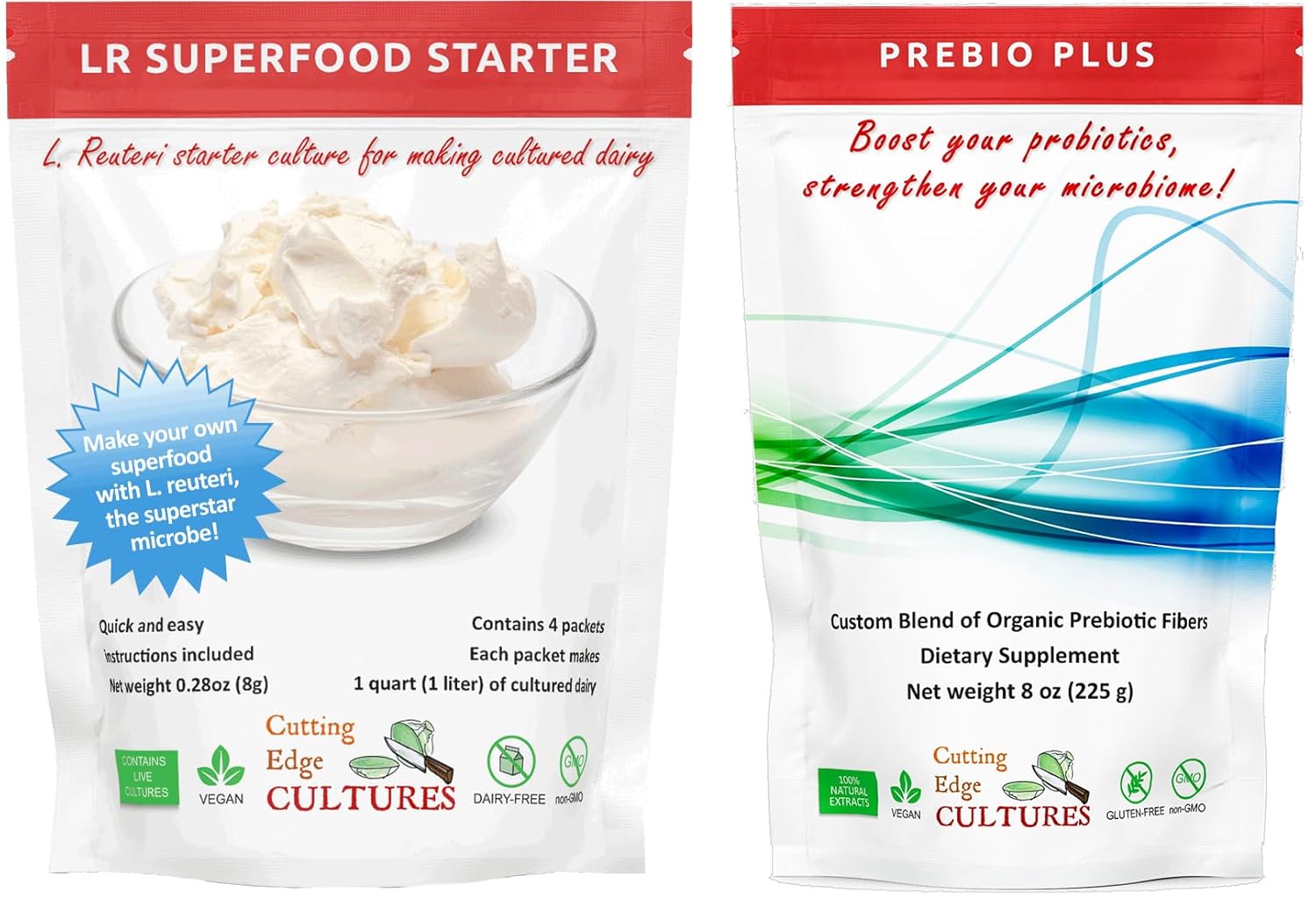 LR SuperFood Starter Culture + Prebio Plus L. Reuteri ProBiotic Starter Kit Cultured Dairy Low And Slow Yogurt Lactobacillus(LR SuperFood + Prebio Plus)