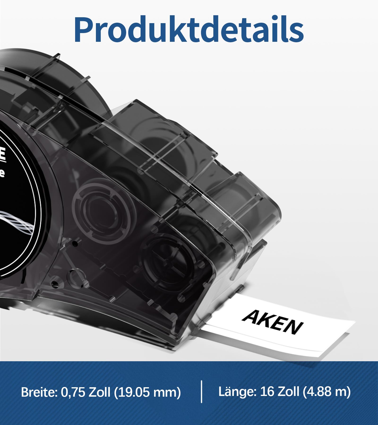 Aken 3 x Etiquetas Compatible con M21-750-499, Compatible con BMP21PLUS | 19.05 mm x 4.88 m, Negro sobre Blanco, Etiquetas Adhesivas Permanentes de Tejido de Nailon