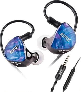 EPZ Q1 PRO in Ear Monitors HiFi Bass Earbuds IEM Gaming Earphones Gaming 3.5mm Port with Microphone Detachable Cable for Musician Audiophiles
