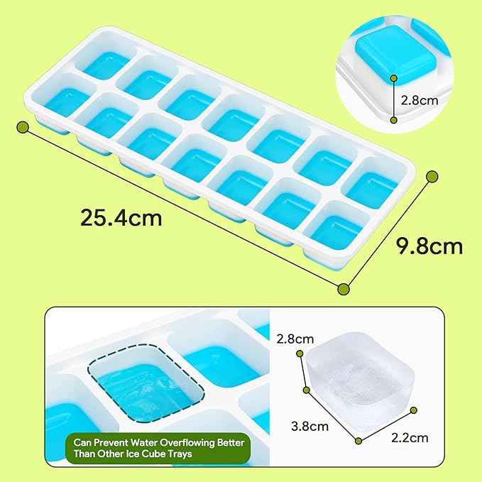 Bandejas para hielo de silicona con tapa, pack 4 miniatura 3