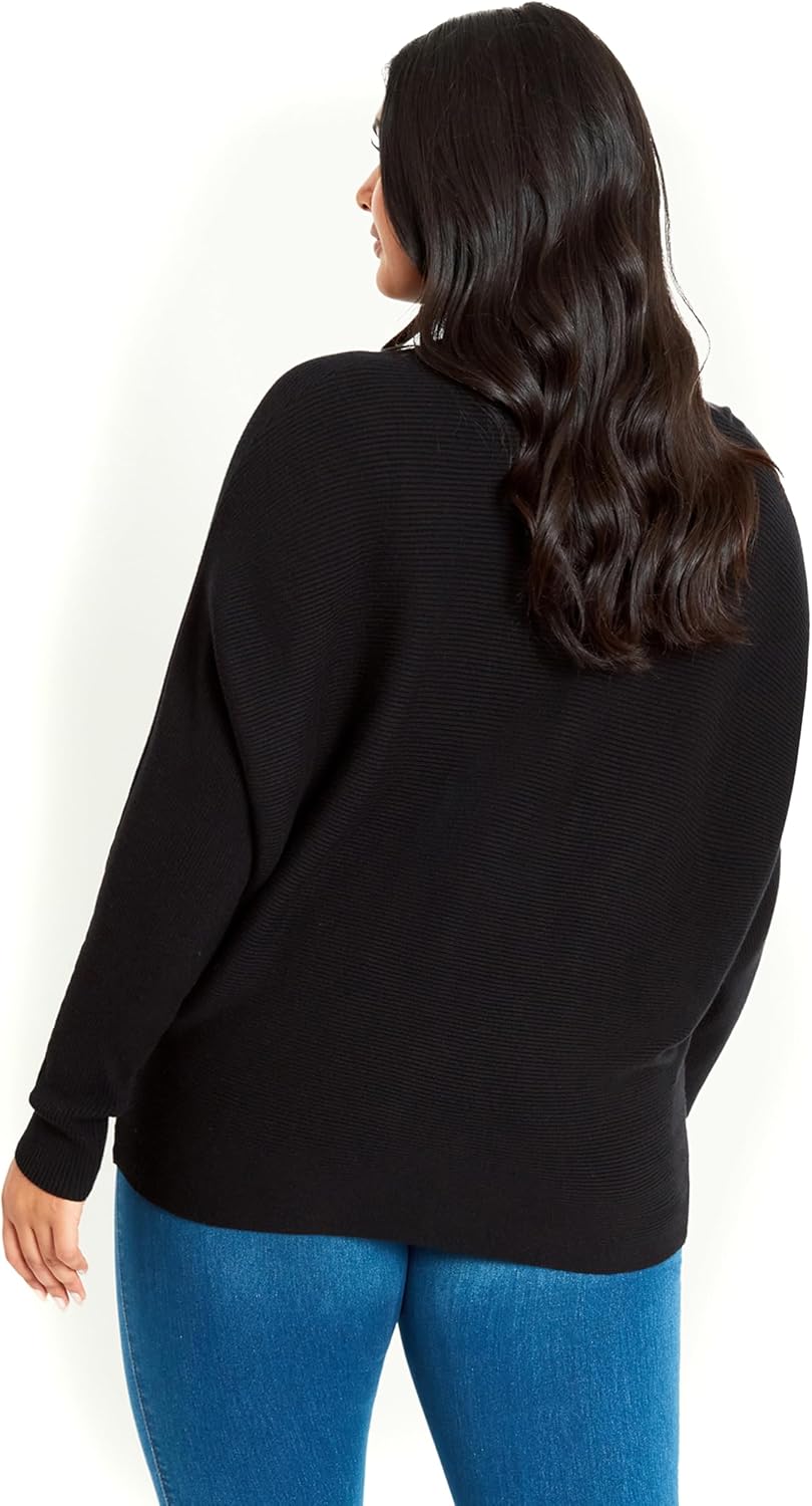 EVANS Women's Plus Size Jumper Janie Ribbed - Image 3