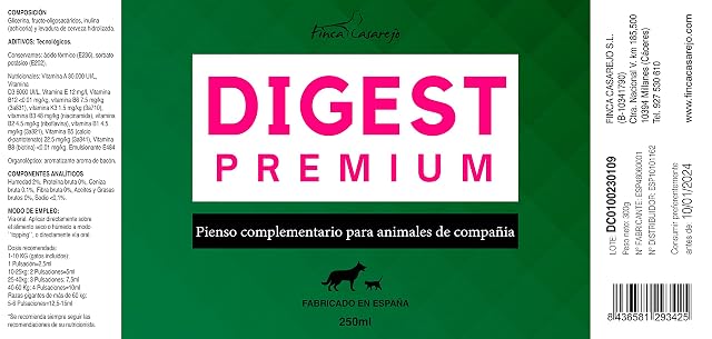 Foto 2 de 3 de FINCA CASAREJO Digest Premium 250ml - Pienso complementario en Aceite con Levadura de Cerveza y Achicoria