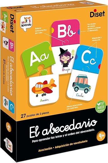 Diset, The Alphabet Learning Educational Game for Learning Letters and Alphabet for Children Ages 4 and Up, Multi-Colour