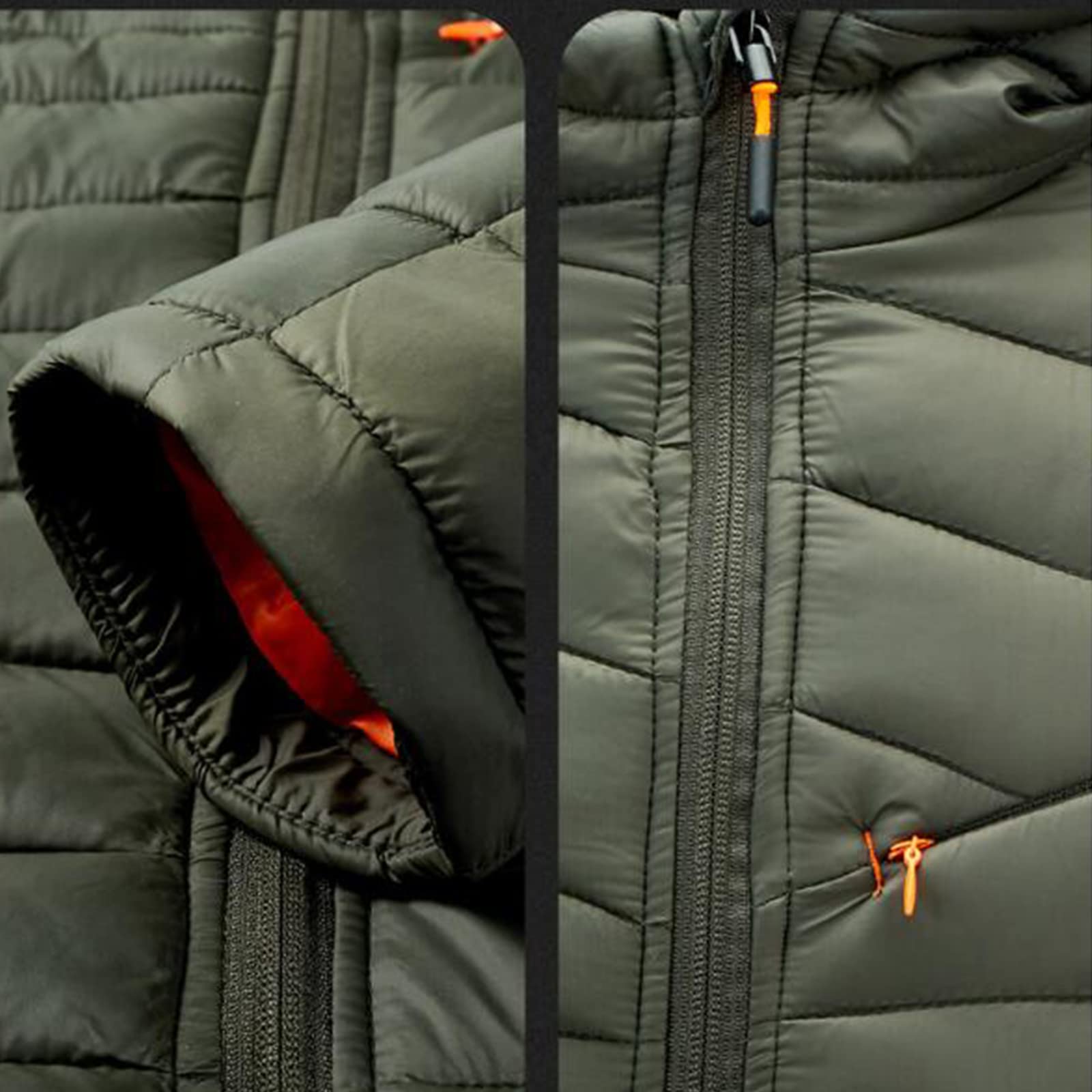 Doudoune d'hiver pour Hommes Vêtements en Coton à Capuche Légers Imperméable Compressible Poche Invisible Manteau de Couleur Unie