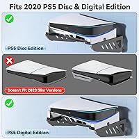 Vista 2 de Kit de montaje en pared para PS5 horizontal, soporte de pared para PS5 horizontal para PS5 Disc y Digital, accesorios PS5, soporte de base flotante
