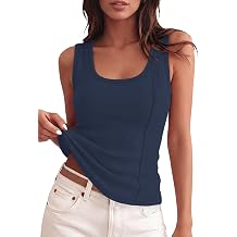 Tank Tops for Women Summer Scoop Neck Sleeveless Tops Ribbed Slim Fitted Basic Shirts Fashion Clothing