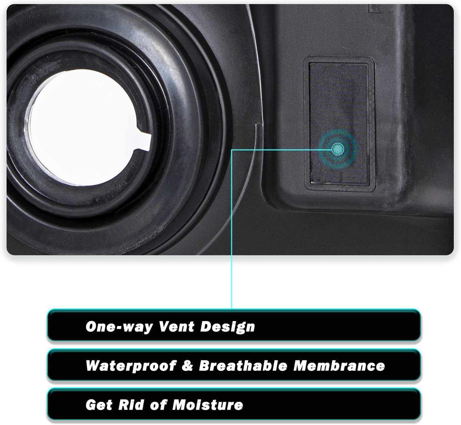 Headlight Assembly Set for 08-10 Ford F-250 F-350 F-450 F-550 Super Duty Driver Passenger Side (Black Housing with Black Reflector)