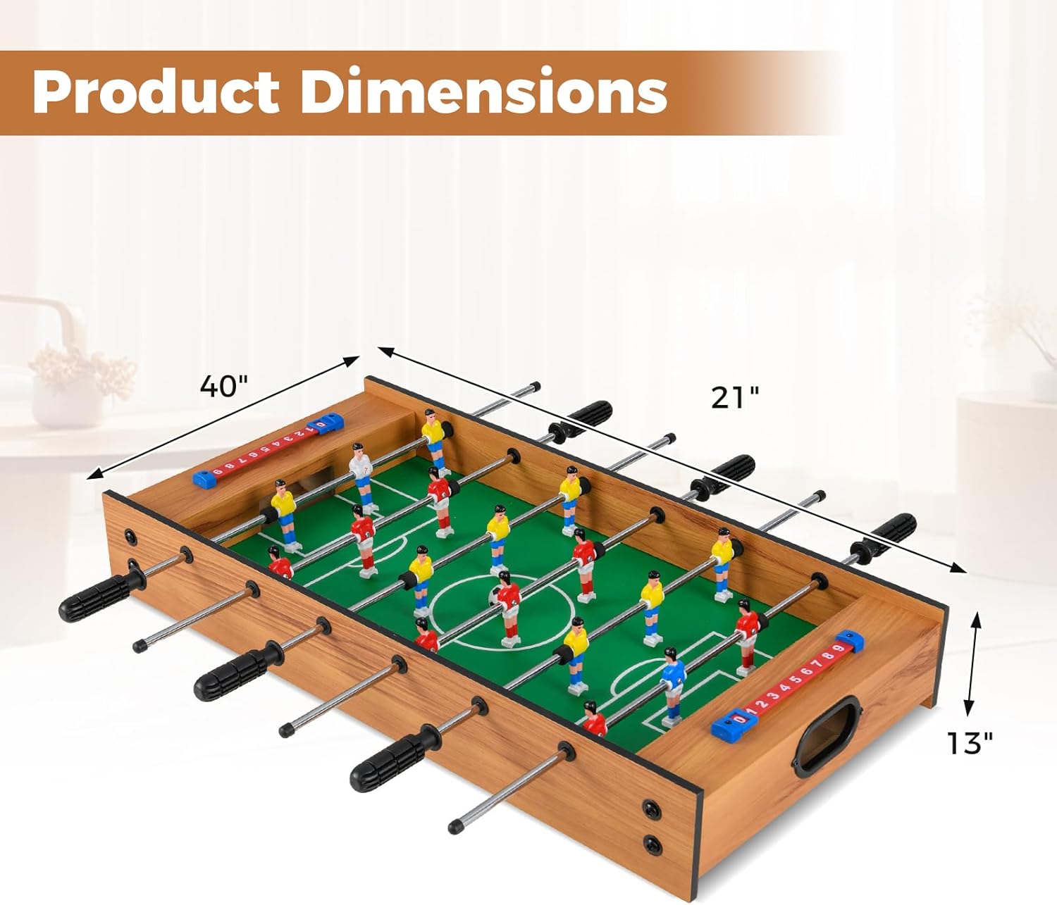 Diagram showing the dimensions of the GYMAX 2-in-1 Multi Game Table