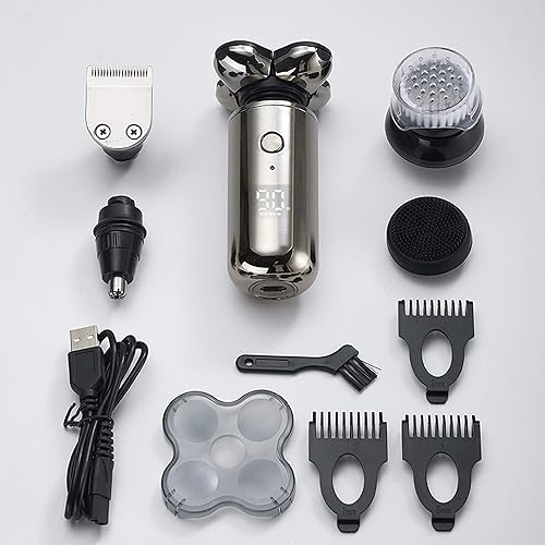 Miniatura 7 de Afeitadora de cabeza 5 en 1 para hombre, afeitadora eléctrica y kit de aseo, maquinilla de afeitar LED para un aspecto calvo perfecto, kit de aseo