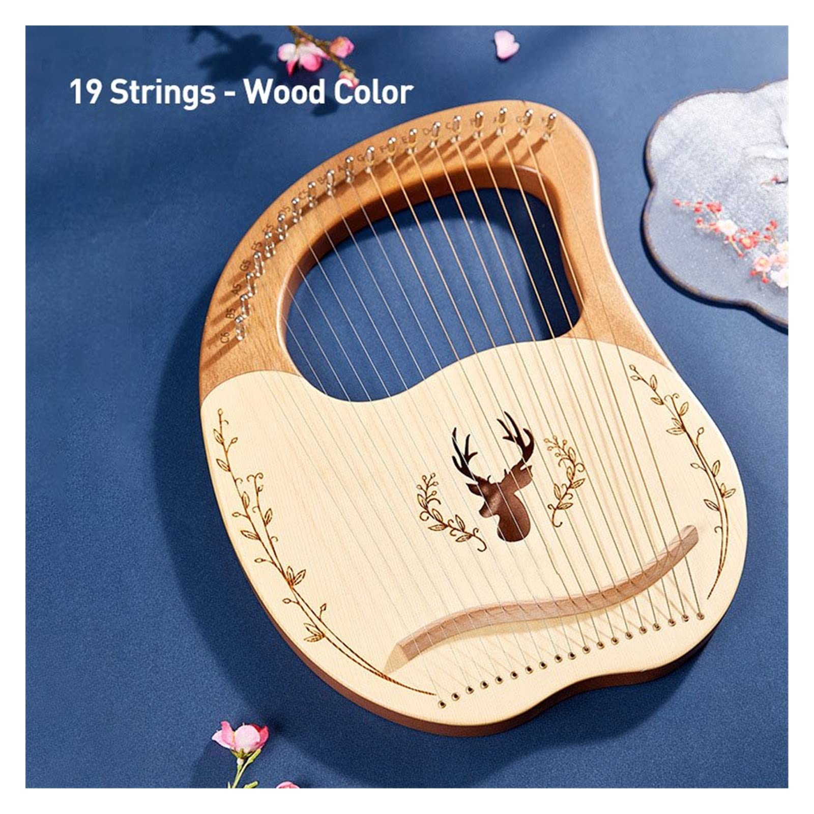 【値下げ】19弦ハープ 木製 弦楽器 インテリア 撮影小道具 Amazon | 初心者 ハープ 19弦ハープ ステージパフォーマンス