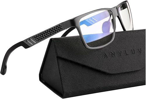 Miniatura 45 de ANYLUV Gafas de bloqueo de luz azul para hombre, gafas de juegos de computadora, ligeras, de metal Al-Mg, protección ocular antifatiga ocular