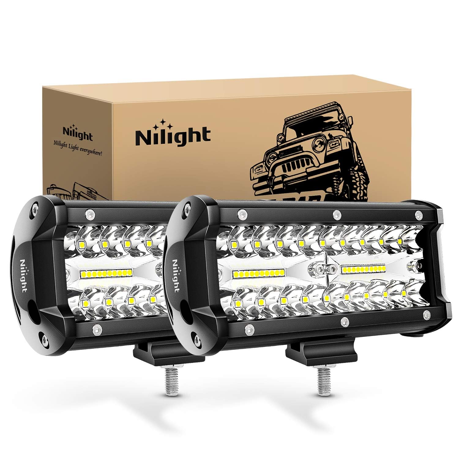 Nilight 作業灯 12V/24V対応 LEDライト ワークライト 投光器…