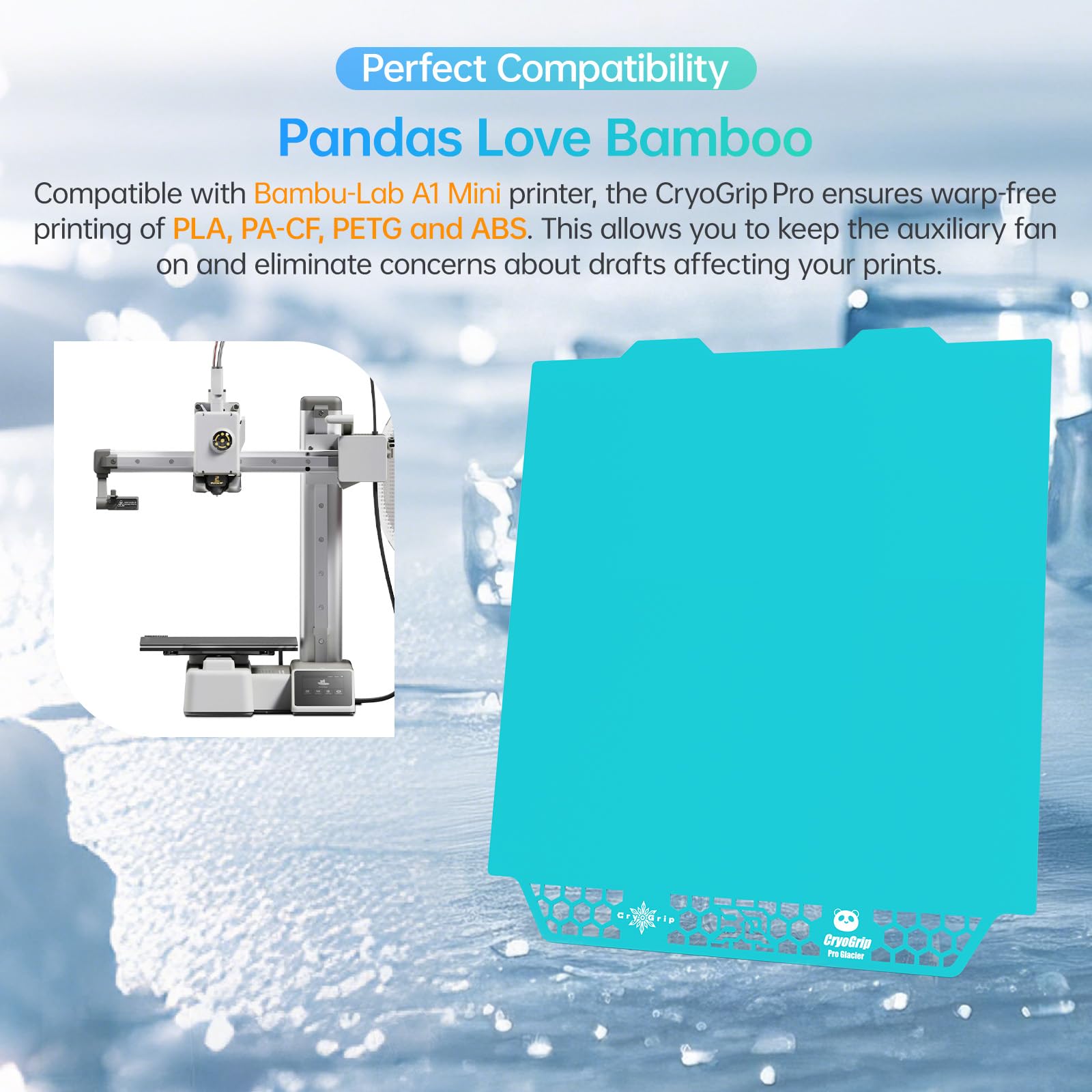 BIQU CryoGrip Pro Glacier for Bambu-Lab A1 Mini 3D Printer