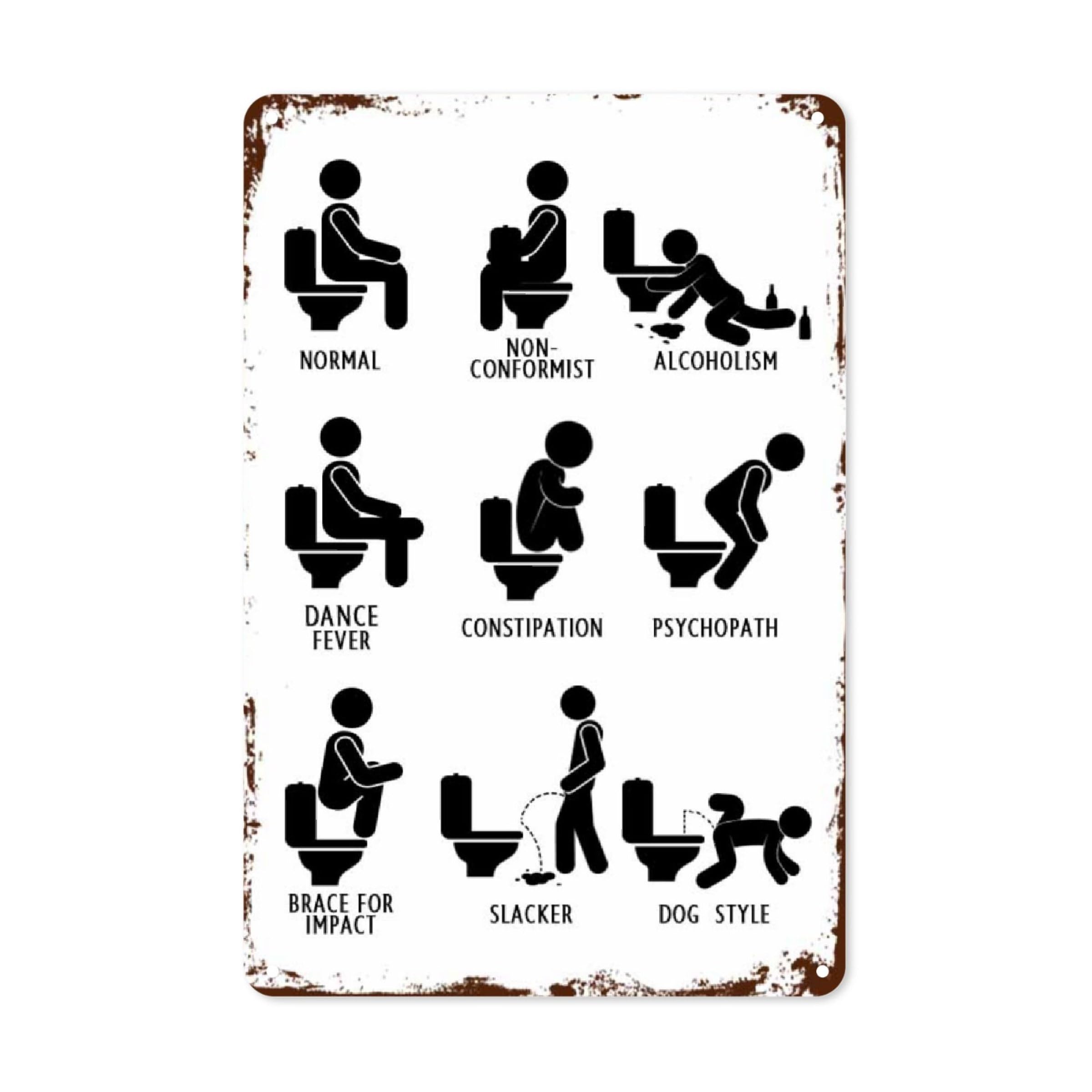 Amazon.com : Bathroom Metal Sign Gifts Wall Decor Funny Toilet Tin ...