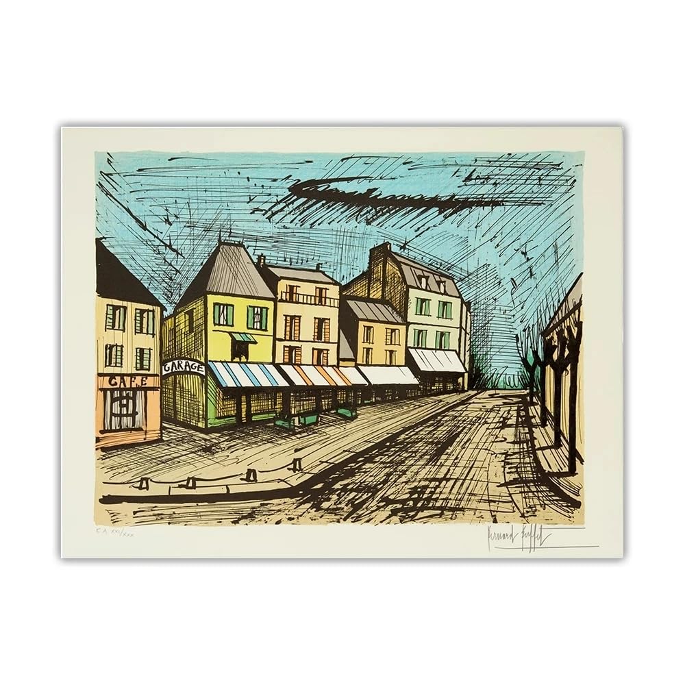 Peinture Murale Buffet Bernard 60x70cm Affiches de Paysage Architectural Sans Cadre