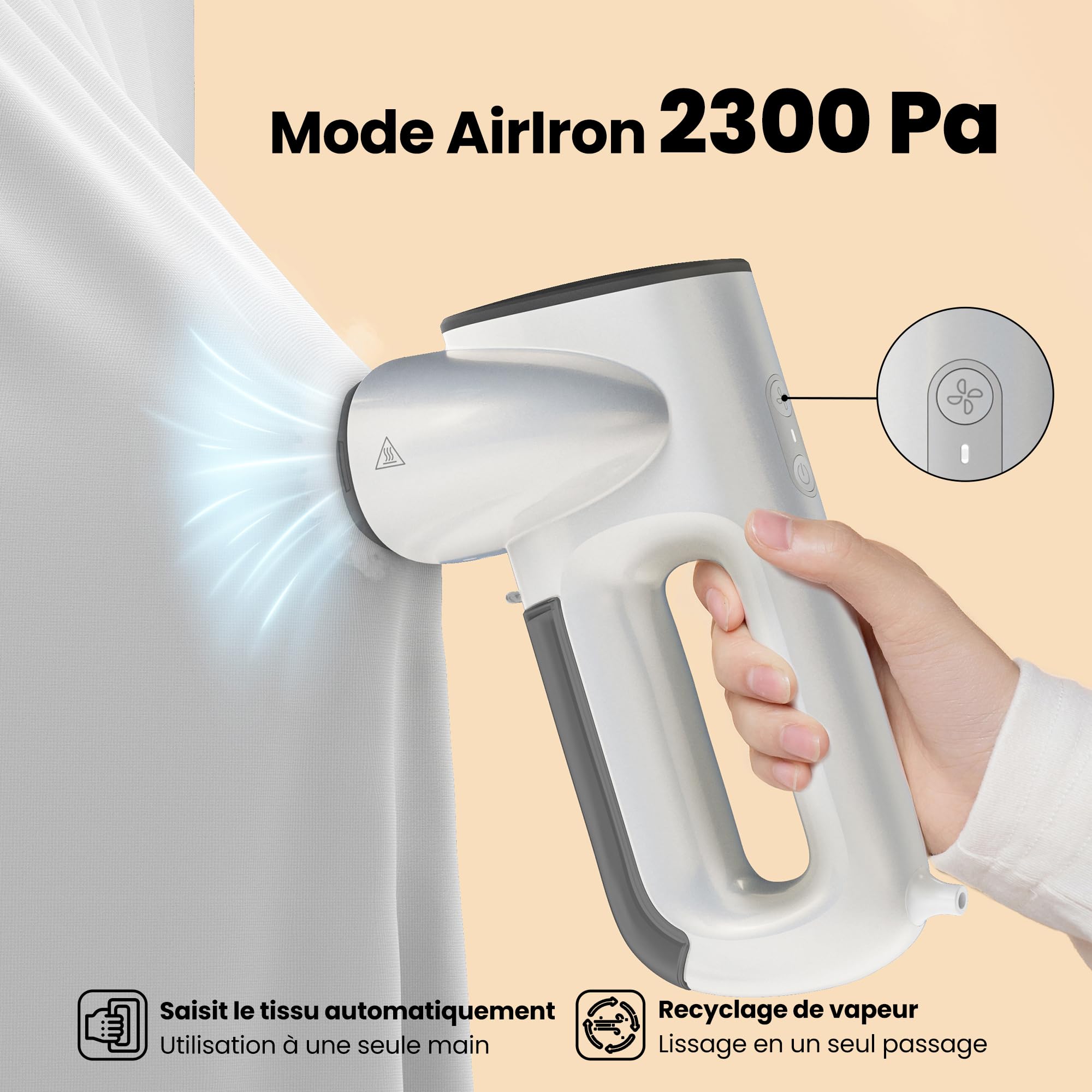 Neakasa Magic 1 Défroisseur vapeur portable avec aspiration, compact et pliable, pas de planche à repasser nécessaire, utilisation à une main