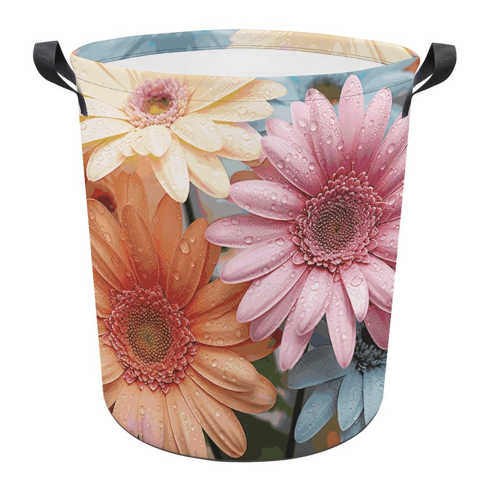 Panier à linge pliable marguerite pour éliminer le désordre de la salle de bain