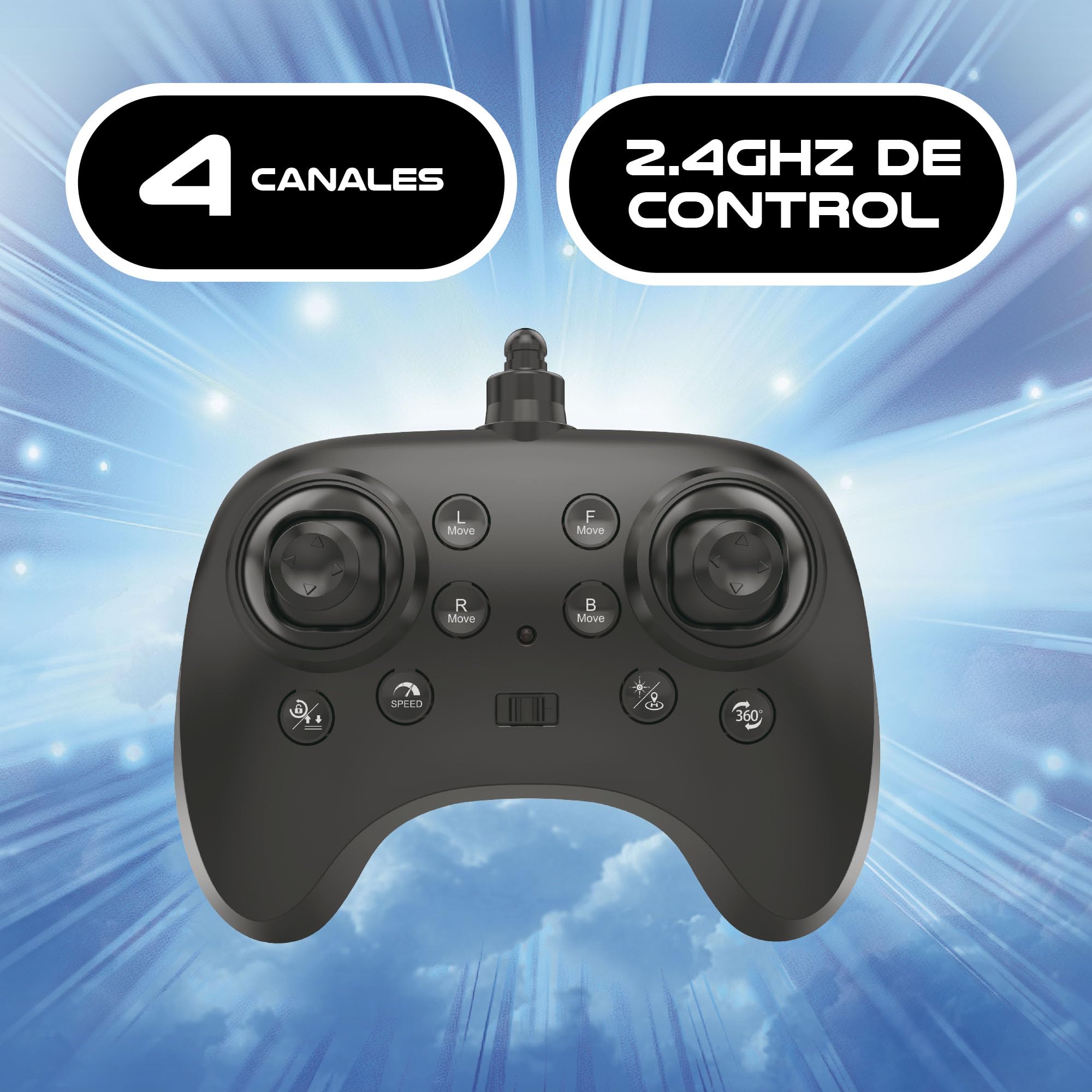 Bizak Jet Xtreme Harrier Aereo RC 4 Canali, Acrobazie e Decollo Automatico, Stabile e Preciso, Luci LED, +8 anni, (65430001)