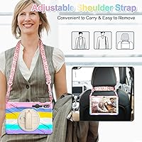 Vista 5 de BATYUE Funda para Samsung Galaxy Tab S9 FE de 10.9 pulgadas 2023, Tab S9/S8/S7 de 11 pulgadas (2023/2022/2020), con soporte giratorio y correa