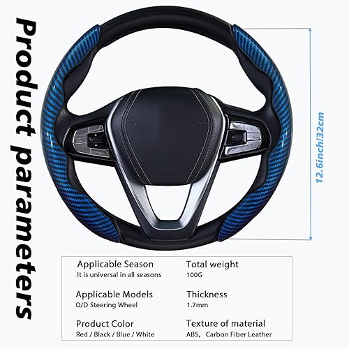 Vista 40 de WOCOCN 2 fundas para volante de automóvil, protector antideslizante de fibra de carbono para hombres y mujeres, múltiples opciones de color, Beige
