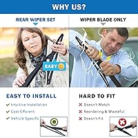 Vista 2 de WTI Rear Wiper Arm Blade Set Compatible With Nissan Rogue 2008-2013 / Qashqai 2008-2013 / Juke 2011-2016 Rear Windshield Window Wiper Kits Assembly