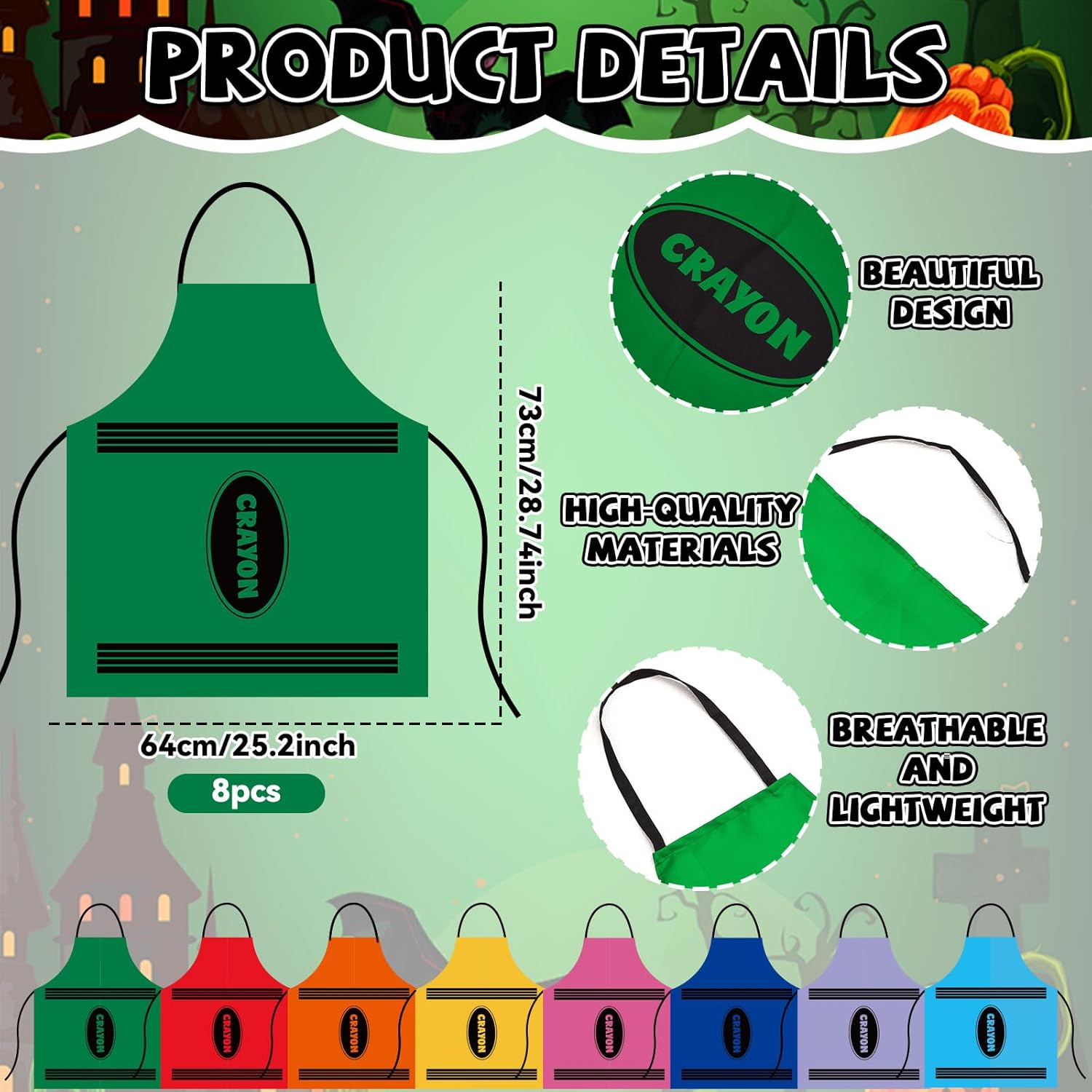 24Pcs Crayon Costume Color Crayon Apron Halloween Group Crayon Costume Set Funny Gnome Cone Hats and Thigh High Socks for Adults Family Men Women Fancy Dress Funny Outfit for Cosplay School Dress Up