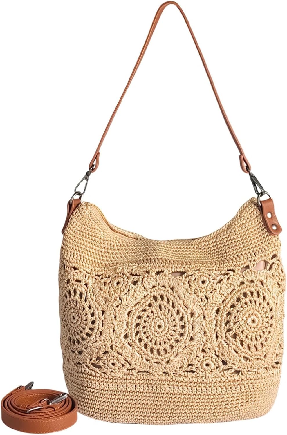 Eiyye Boho Crochet Crossbody Bag Women Handmade Hobo Purse Large Tote Bag for Summer BeachTravel Daily Use