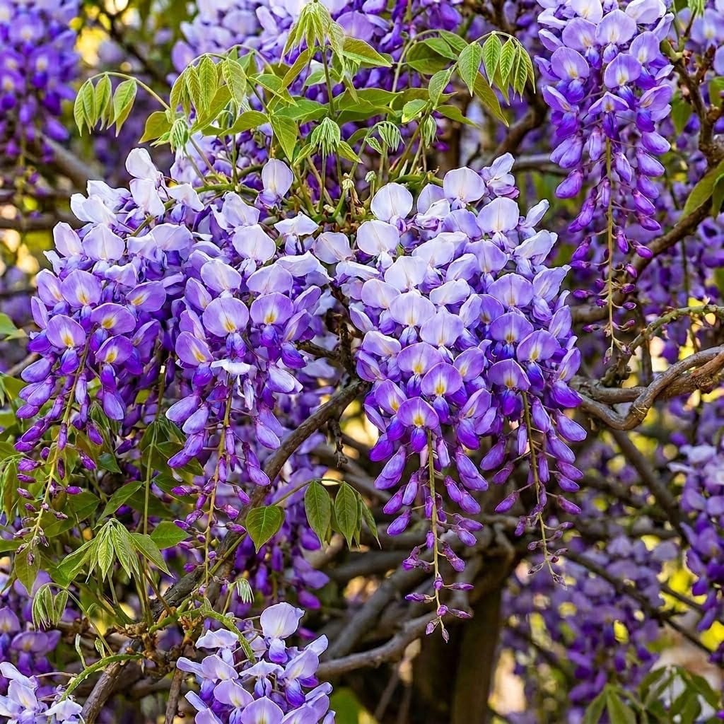 3 Wisteria Live Plants 1–2 Ft Tall – Flowering Wisteria Vine (Wisteria Floribunda) – Fast Growing Climbing Plant for Garden, Trellis, Pergola & Bonsai Training (3 Plants)
