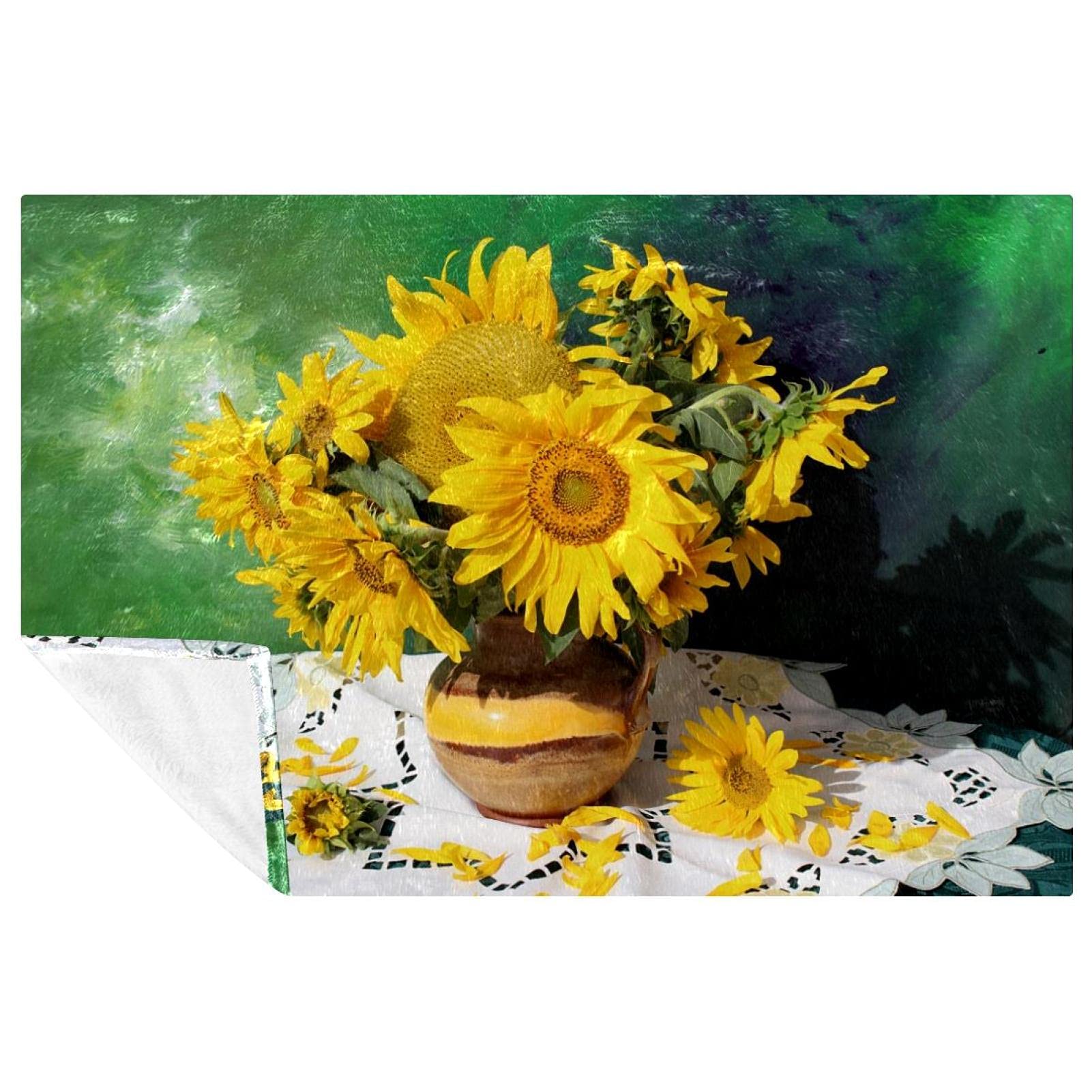 Couverture douce tournesol pour vos pique-niques et soirées canapé