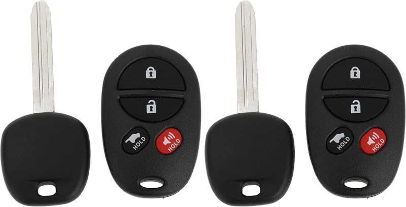 Controle remoto de entrada sem chave com chave transponder 315 MHz GQ43VT20T para Toyota Sienna, Solara, Sequoia e Avalon, 4 botões, pacote com 2