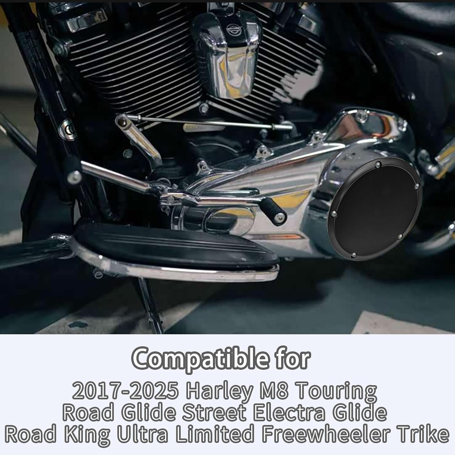 Derby Timer Engine Timing Point Cover for Harley 2017-2023 M8 Touring Road Glide Street Electra Glide Road King Ultra Limited Freewheeler Trike(Black)