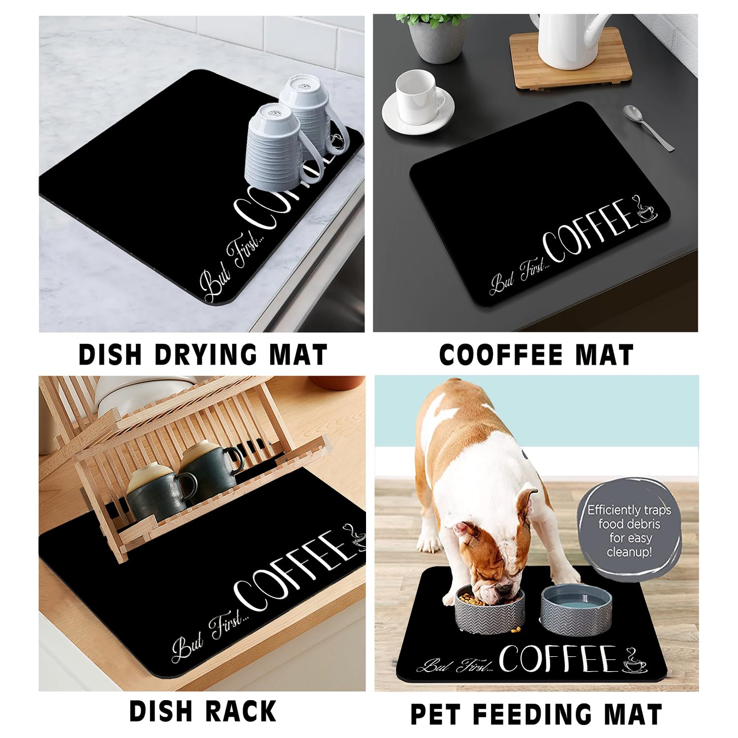 Tappetino da bar in gomma per scolapiatti per bancone della cucina, tappetino da caffè per casa, bar, regalo, accessori da cucina, negozio decorativo, tappetino per asciugare piatti di cioccolato