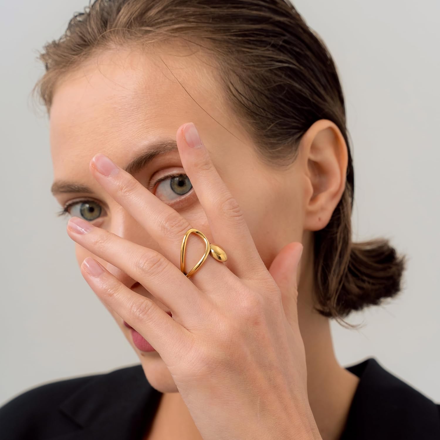 Rings for Women Non Tarnish | Adjustable Rings for Women | Waterproof 18K PVD Plated Rings | Gold Rings | Silver Rings | Statement Rings | Chunky Gold Jewelry - Image 4