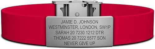 ROAD iD Pulsera de identificación oficial - Pulsera de identificación con cierre de silicona e identificación deportiva para atletas