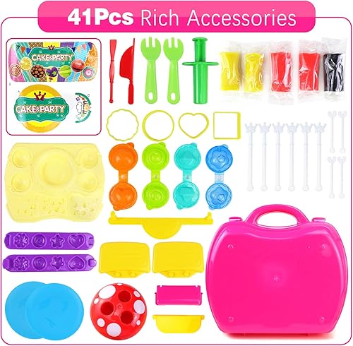 Miniatura 2 de Dear Deer Juego de dulces y pasteles para niños, 41 piezas de herramientas de comida para jugar, accesorios de masa, paquete a granel, juego de