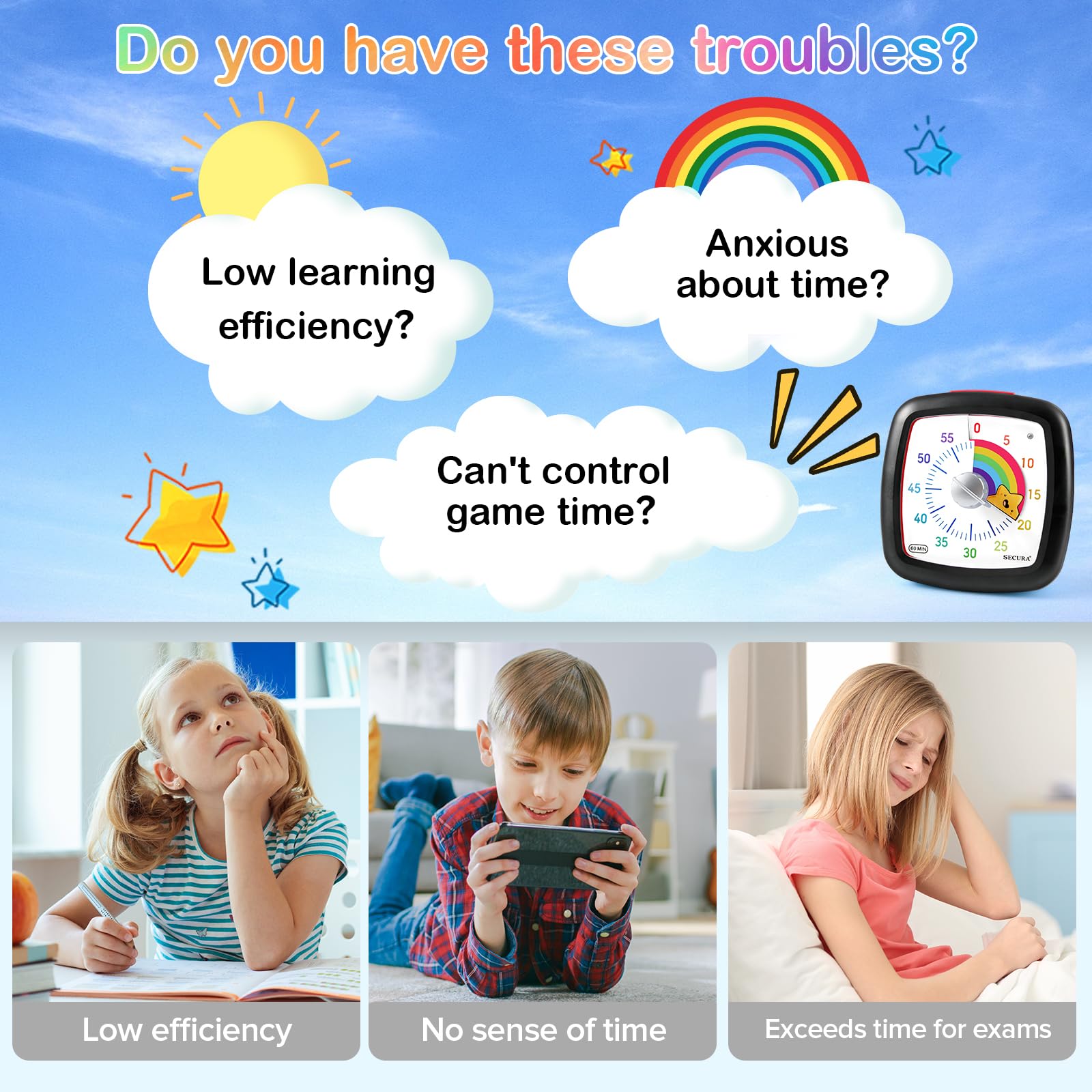 Homework Timer Adult Snapklik.com : Secura 60-Minute Visual Timer, Silent Study Timer For ...