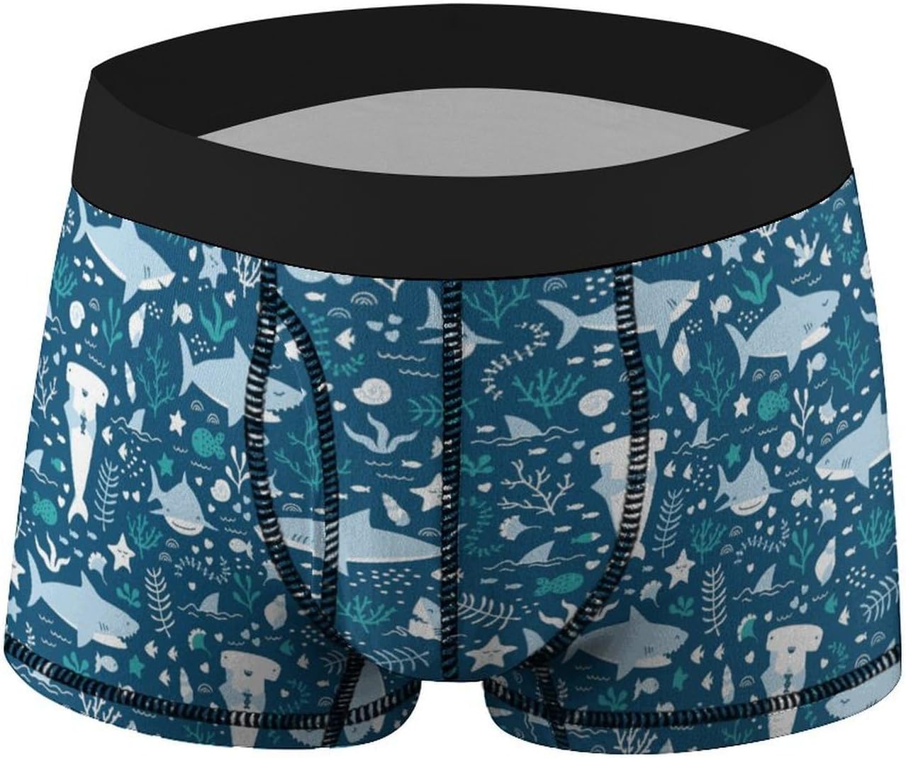 Cute Sharks Men's Underwear Soft Novelty Boxer Briefs Underpants Shorts Trunks