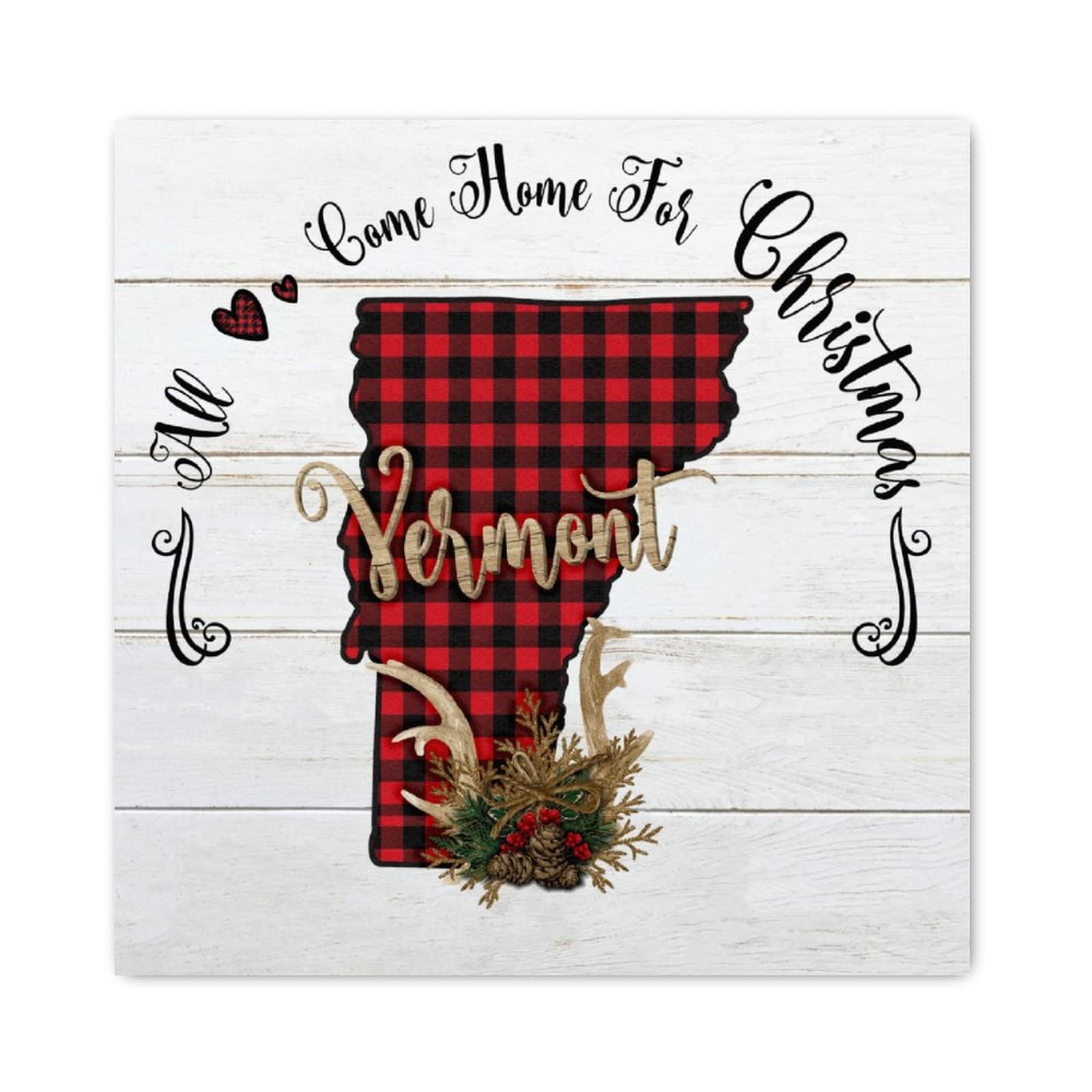 Panneau en bois Noël 30,5x30,5cm décoration amusante murale