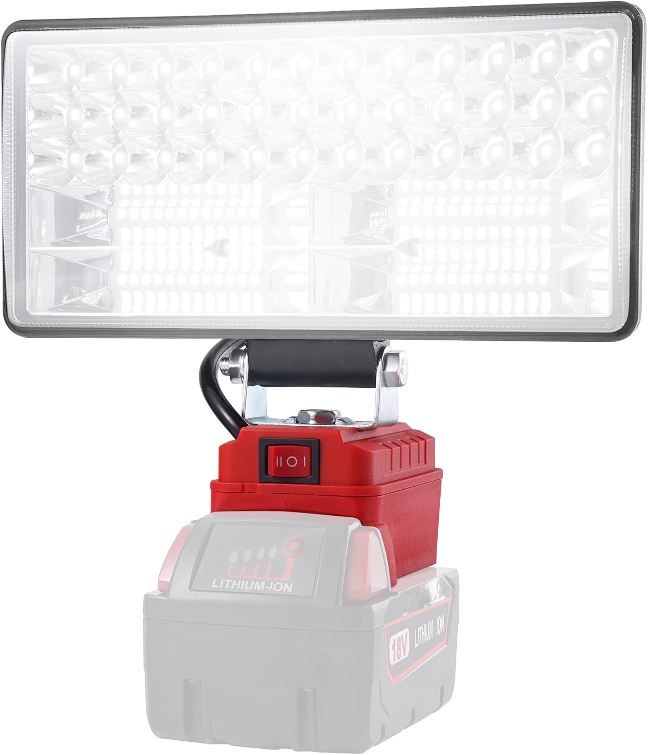 Cordless LED Emergency Work Light, 4500K Adjustable Battery Powered LED Work Jobsite Flashlight Emergency, 18V Mil-Waukee Battery Flood Light with USB Charging Port for Work Camping Outdoor