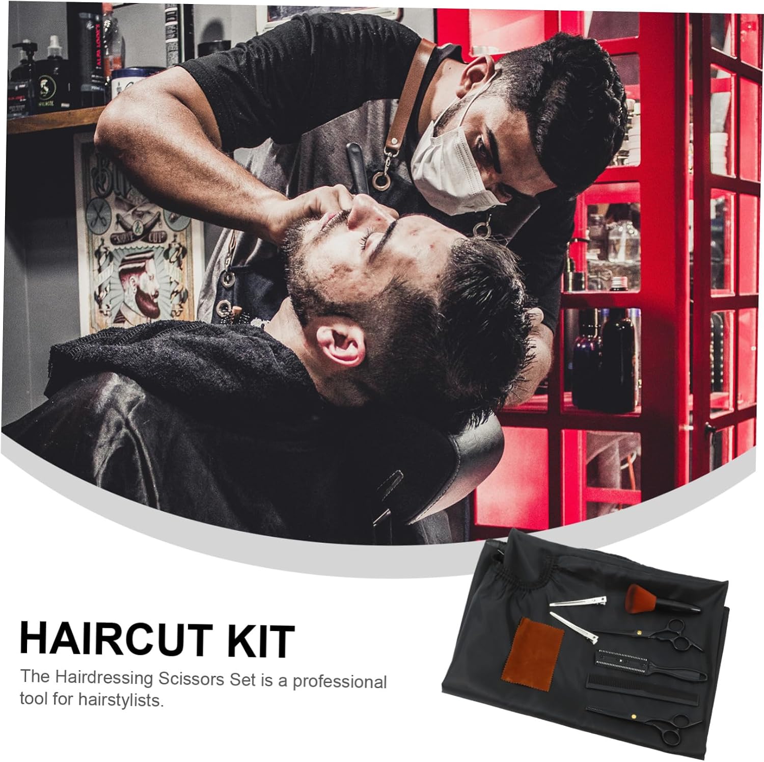 1 Set Professional Haircut Scissors Kit Hair Styling Tools for Home Salon Use Includes Cutting Thinning Scissors Combs and Barber Cape