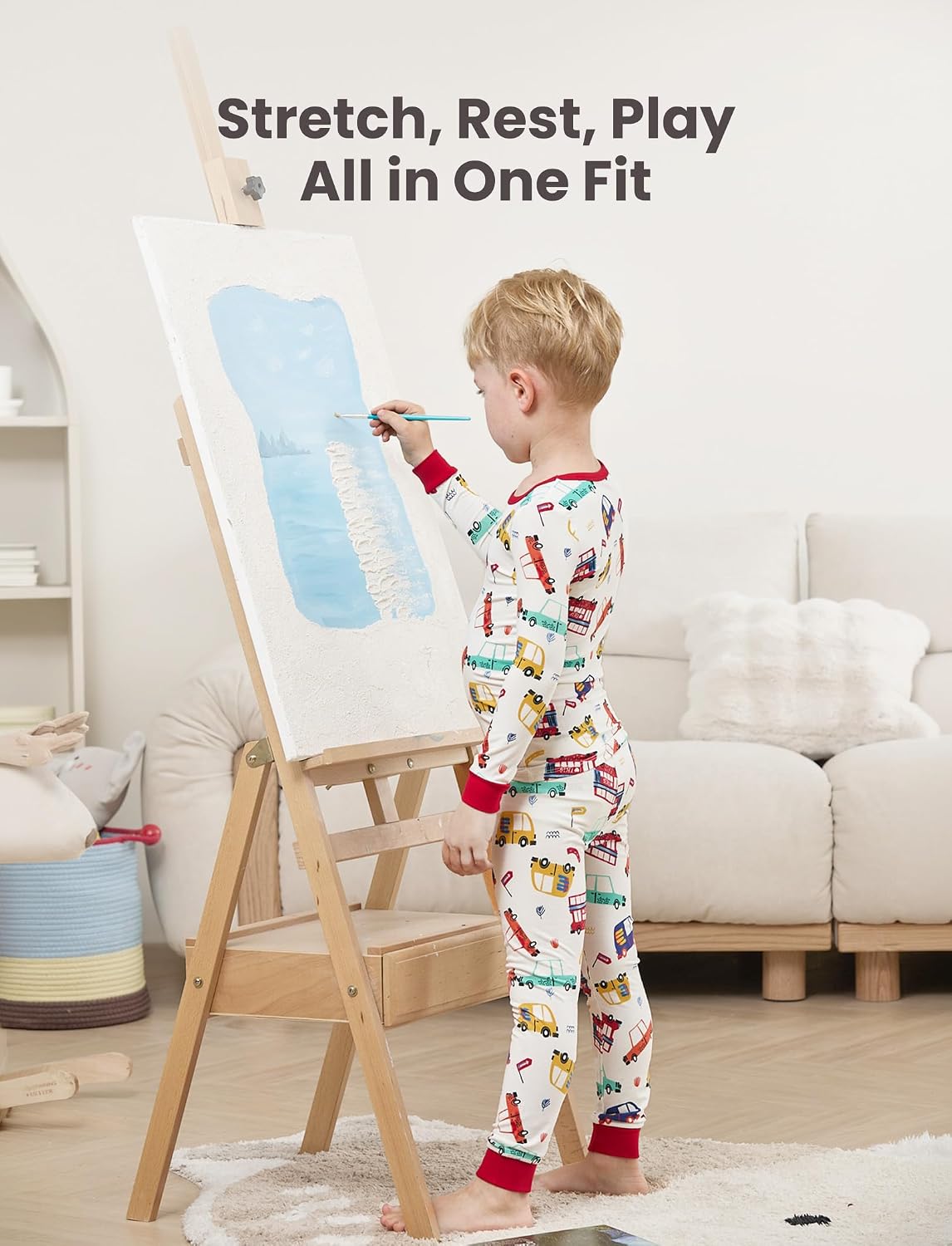 PATPAT Bamboo Viscose Pajama Sets for Toddler Boys & Girls Baby Kids, Ultra-soft Snug fit Pjs Sleepers for Birthday Holiday