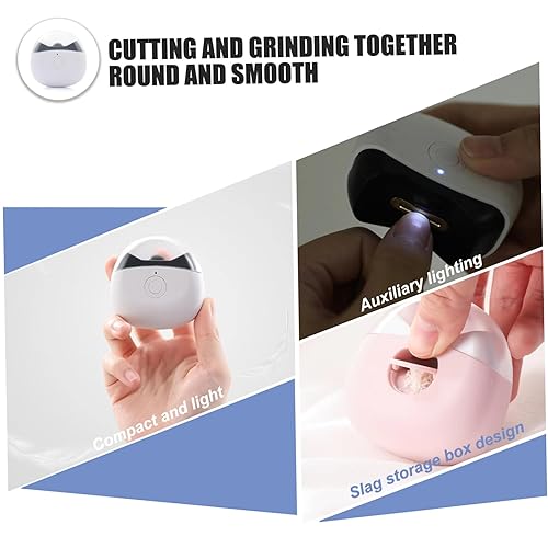 Miniatura 2 de Cortaúñas eléctrico portátil automático con 2 velocidades ajustables de carga USB con cortador de uñas eléctrico de seguridad ligera para bebés,
