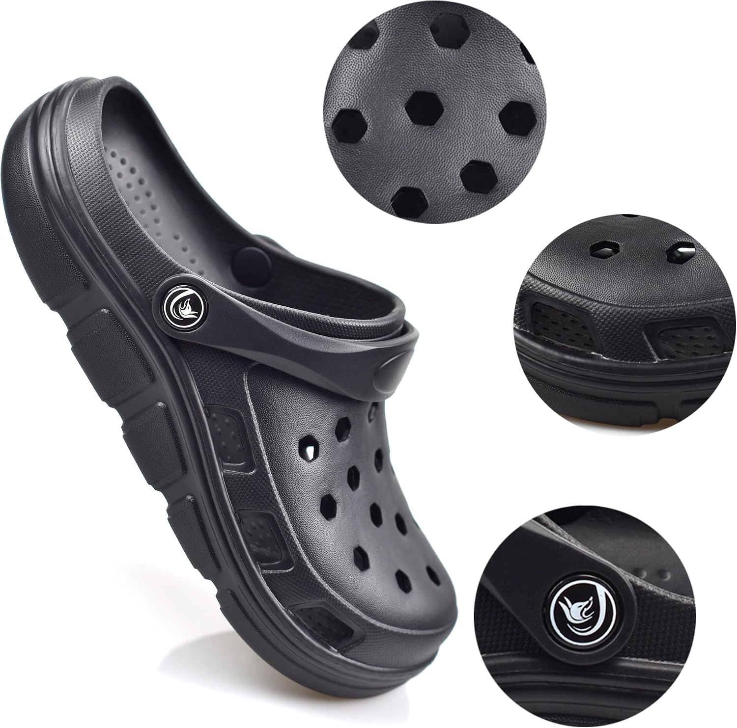 PIMIO Garden Clogs for Women and Men,Slip On Work Shoes with Arch Support,Womens Mens Quick-Dry Water Shoes Casual Sandals,Comfortable Slippers